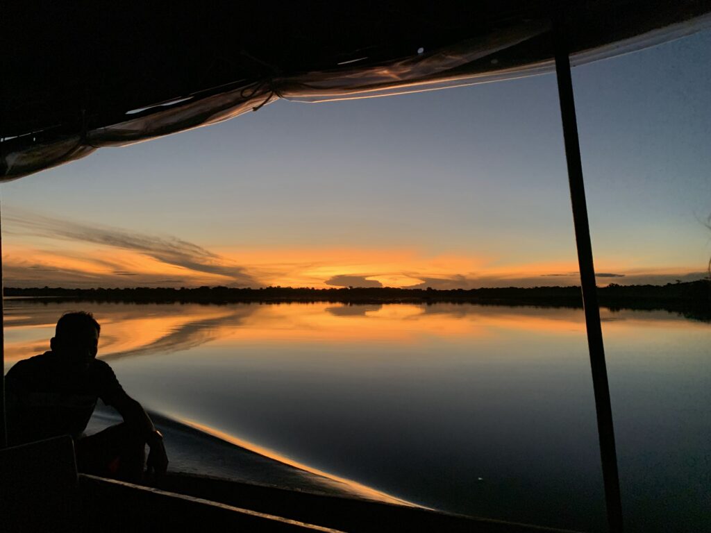 Coucher de soleil en Amazonie